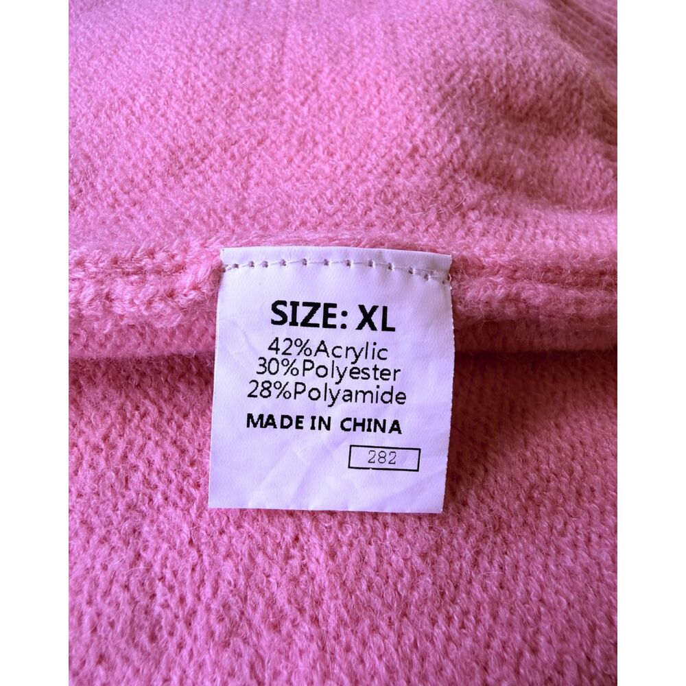 Women's XL Pink Crochet Flower Cardigan Sweater - Picture 6 of 6